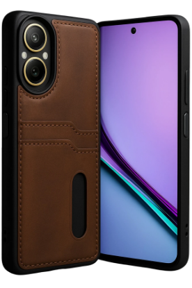 Newface Realme 12 Lite Kılıf Sara Kartvizitli Deri Kılıf - Taba resmi