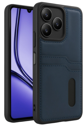 Newface Realme Note 50 4G Kılıf Sara Kartvizitli Deri Kılıf - Lacivert resmi