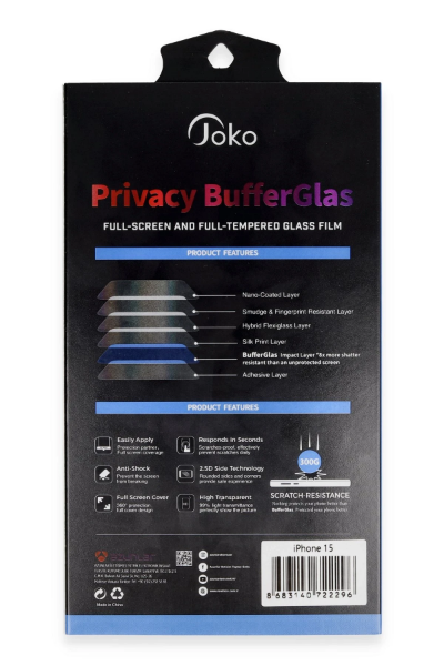 Joko iPhone 11 Buffer Hayalet Cam Ekran Koruyucu - Siyah resmi