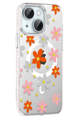 Joko Apple iPhone 14 Floral Magsafe Kapak - Turuncu resmi