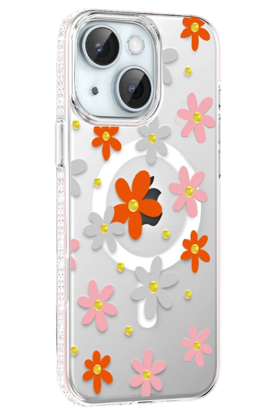 Joko Apple iPhone 14 Floral Magsafe Kapak - Turuncu resmi