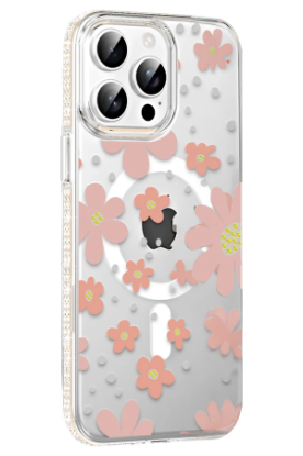 Joko Apple iPhone 15 Pro Max Floral Magsafe Kapak - Pembe resmi