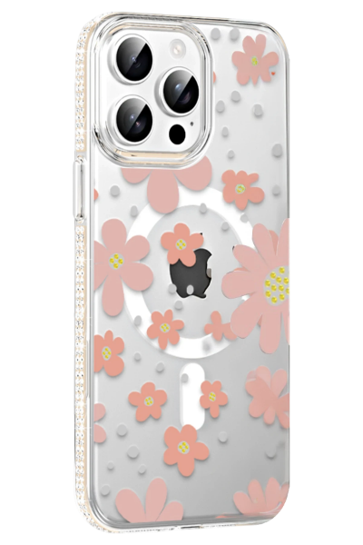 Joko Apple iPhone 15 Pro Max Floral Magsafe Kapak - Pembe resmi