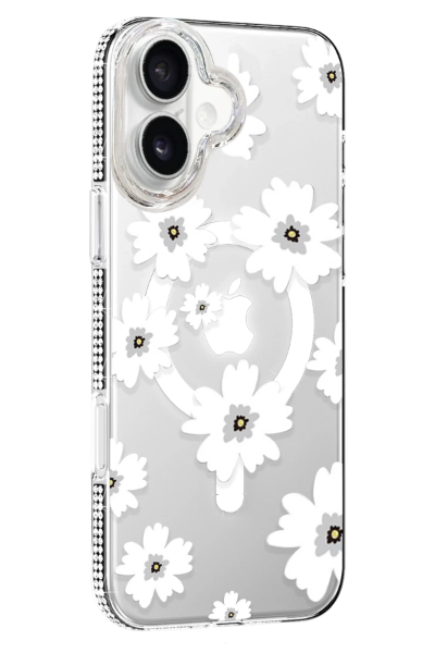 Joko Apple iPhone 16 Floral Magsafe Kapak - Beyaz resmi