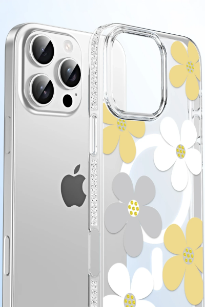 Joko Apple iPhone 16 Floral Magsafe Kapak - Sarı resmi
