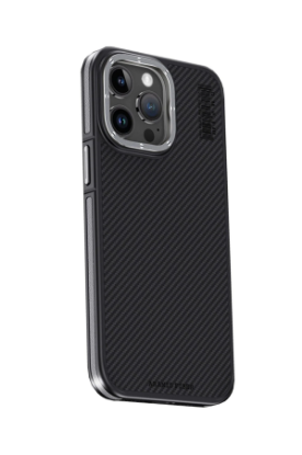 Joko iPhone 15 Pro Kılıf Aramid 600D Kevlar Karbon Fiber Magsafe Kapak - Gri resmi