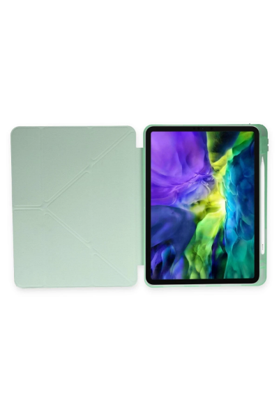 Newface iPad Pro 11 (2024) Kılıf Kalemlikli Mars Tablet Kılıfı - Açık Yeşil resmi