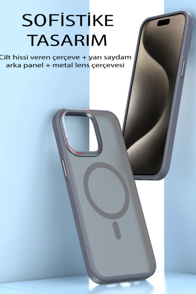 Movenchy iPhone 15 Pro Max Kılıf Radyant Magsafe Kapak - Derin Mor resmi