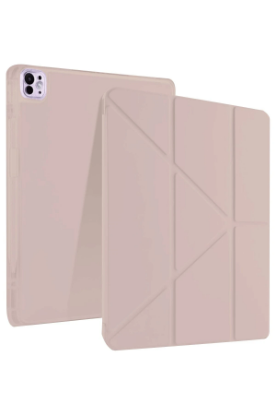 Newface iPad Pro 13 (2024) Kılıf Kalemlikli Mars Tablet Kılıfı - Rose Gold resmi