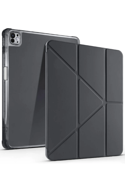 Newface iPad Air 13 (2024) Kılıf Kalemlikli Mars Tablet Kılıfı - Gri resmi