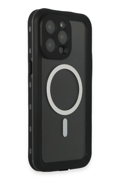Newface iPhone 15 Pro Kılıf Red Pepper Magneticsafe Su Geçirmez Kılıf - Siyah-Gri resmi
