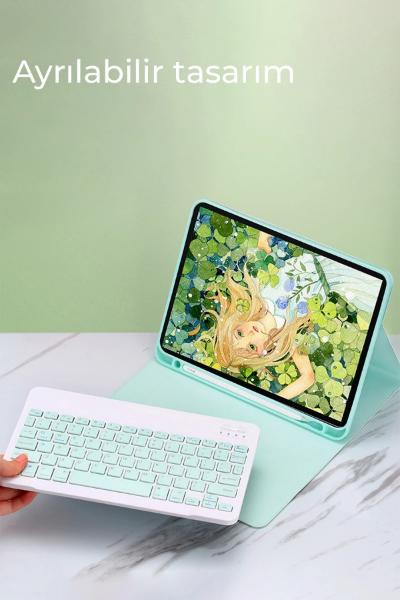Newface iPad Air 11 (2024) Kılıf KC01 Smart Klavyeli Tablet Kılıfı - Lacivert resmi
