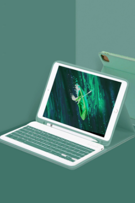 Newface Samsung Galaxy X510 Tab S9 FE 11 Kılıf KC01 Smart Klavyeli Tablet Kılıfı - Koyu Yeşil resmi