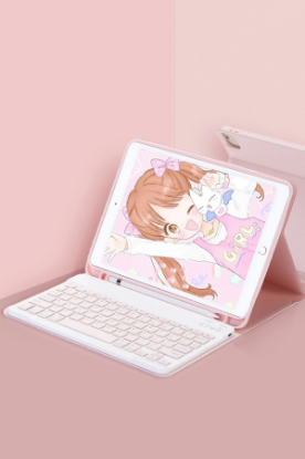 Newface Xiaomi Pad 6 Kılıf KC01 Smart Klavyeli Tablet Kılıfı - Pembe resmi