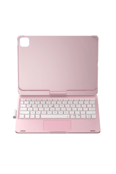 Newface iPad Pro 11 (2024) F11 ATS Kılıf Magic Dönen Klavyeli Tablet Kılıf - Pembe resmi
