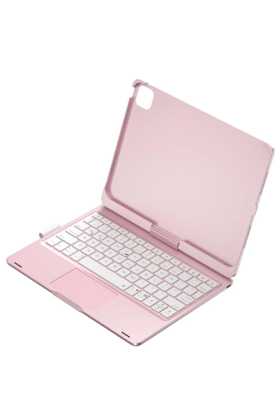 Newface iPad Pro 11 (2024) F11 ATS Kılıf Magic Dönen Klavyeli Tablet Kılıf - Pembe resmi