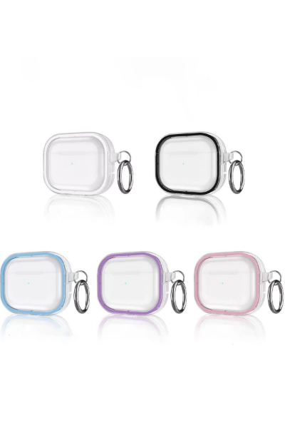 Movenchy Airpods Pro 2 (2.nesil) Shiny Şeffaf Kılıf - Mor resmi