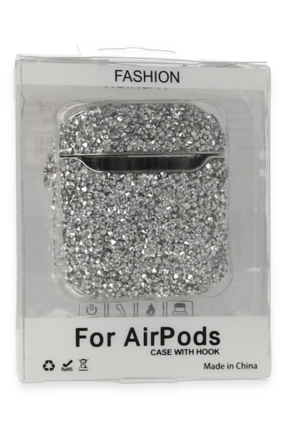 Newface Airpods 2 (2.nesil) Mira Taşlı Kılıf - Gümüş resmi