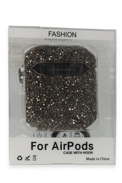 Newface Airpods 2 (2.nesil) Mira Taşlı Kılıf - Siyah resmi