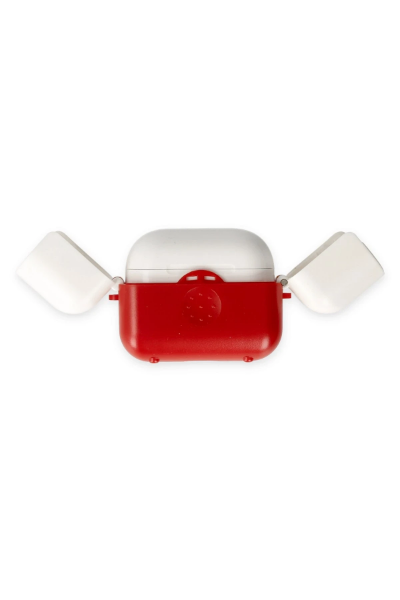 Newface Airpods 3 (3.nesil) Basmalı Kılıf - Kırmızı-Beyaz resmi