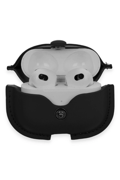 Newface Airpods 3 (3.nesil) Çanta Deri Kılıf - Siyah resmi
